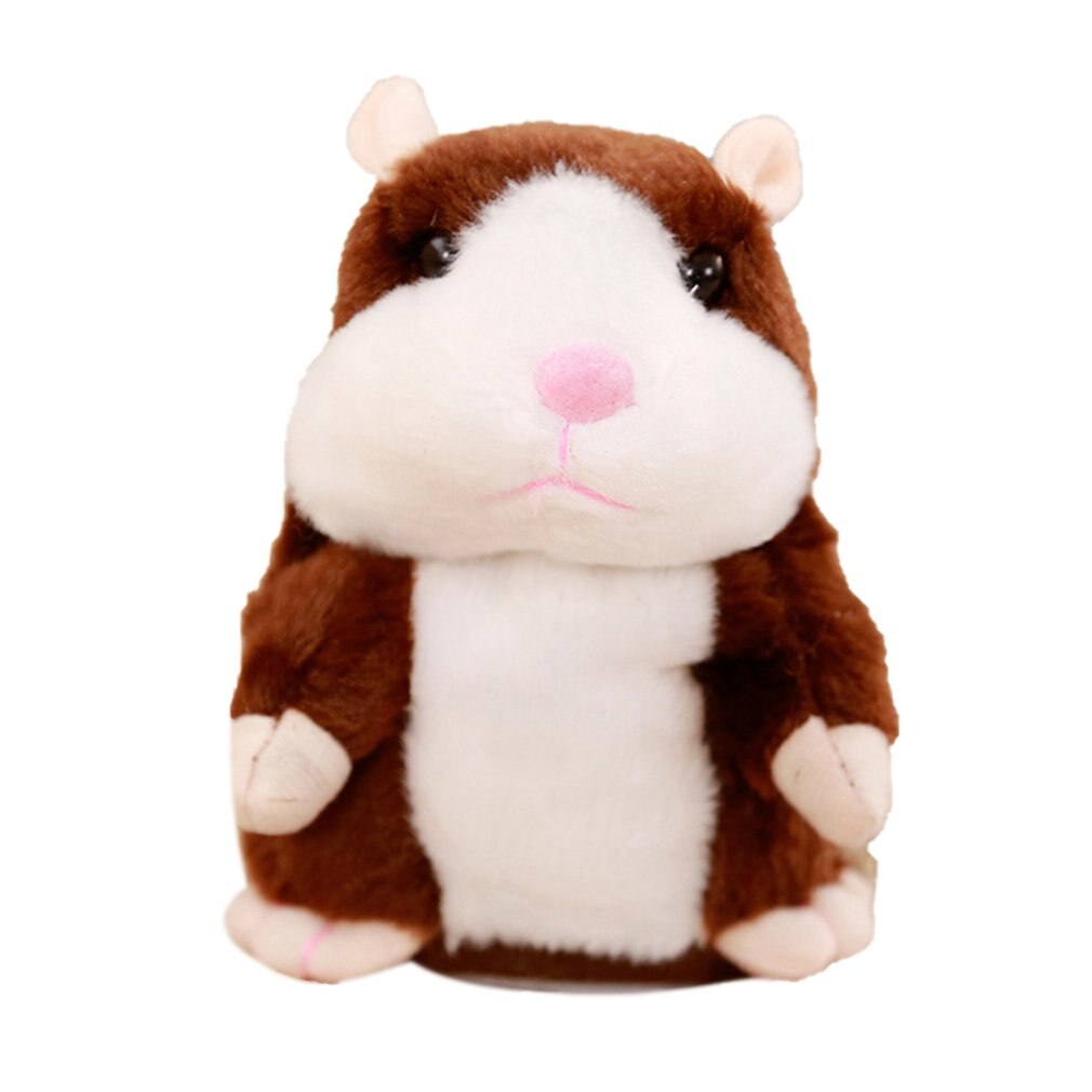 Douyin Celebrity Stijl Speelgoed Talking Kleine Hamster Elektrische Pluche Speelgoed Zal Lopen Zal Metaphone Rat: Dark brown