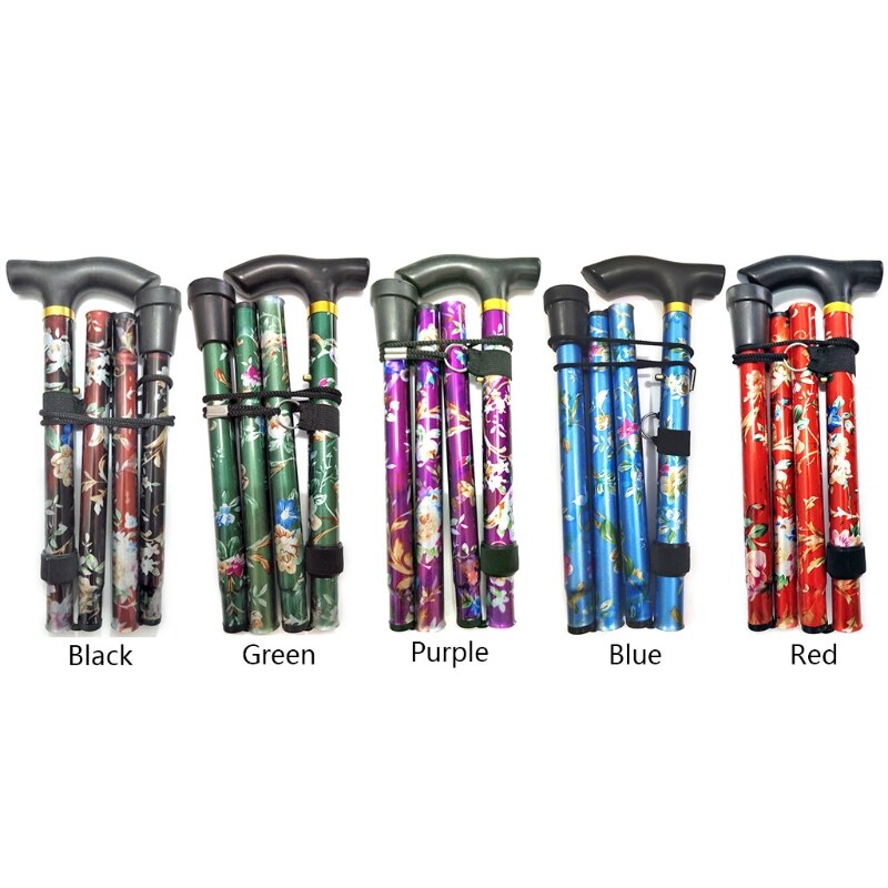 Walking Stick Easy Adjustable Height Folding Extendable Walking Cane Lightweight Flexible and Durable Walking Aid