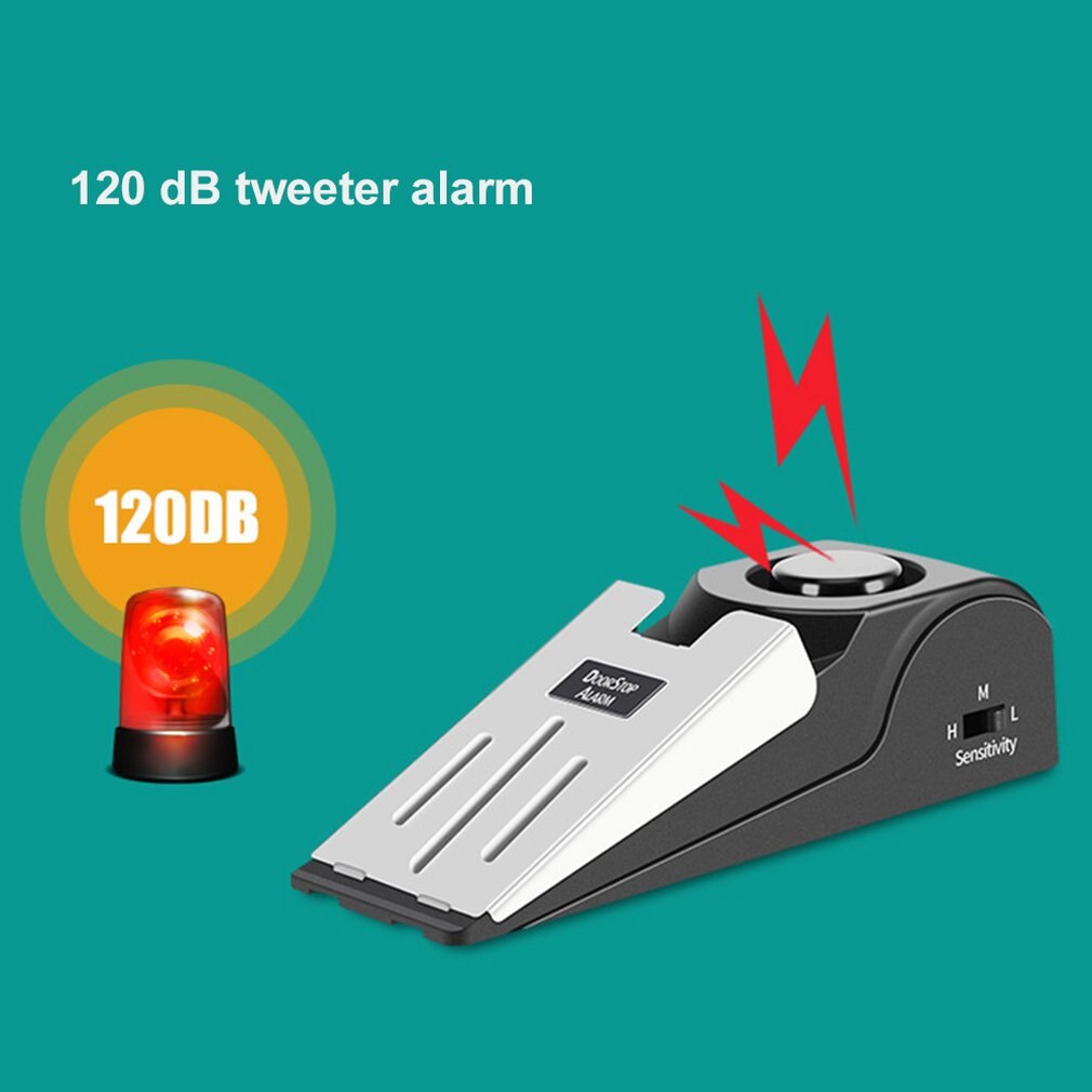 Rvs 120dB Draadloze Deur Stoppen Slot Alarm Anti Diefstal Inbraak Alert Systeem Home Veilig Beveiliging
