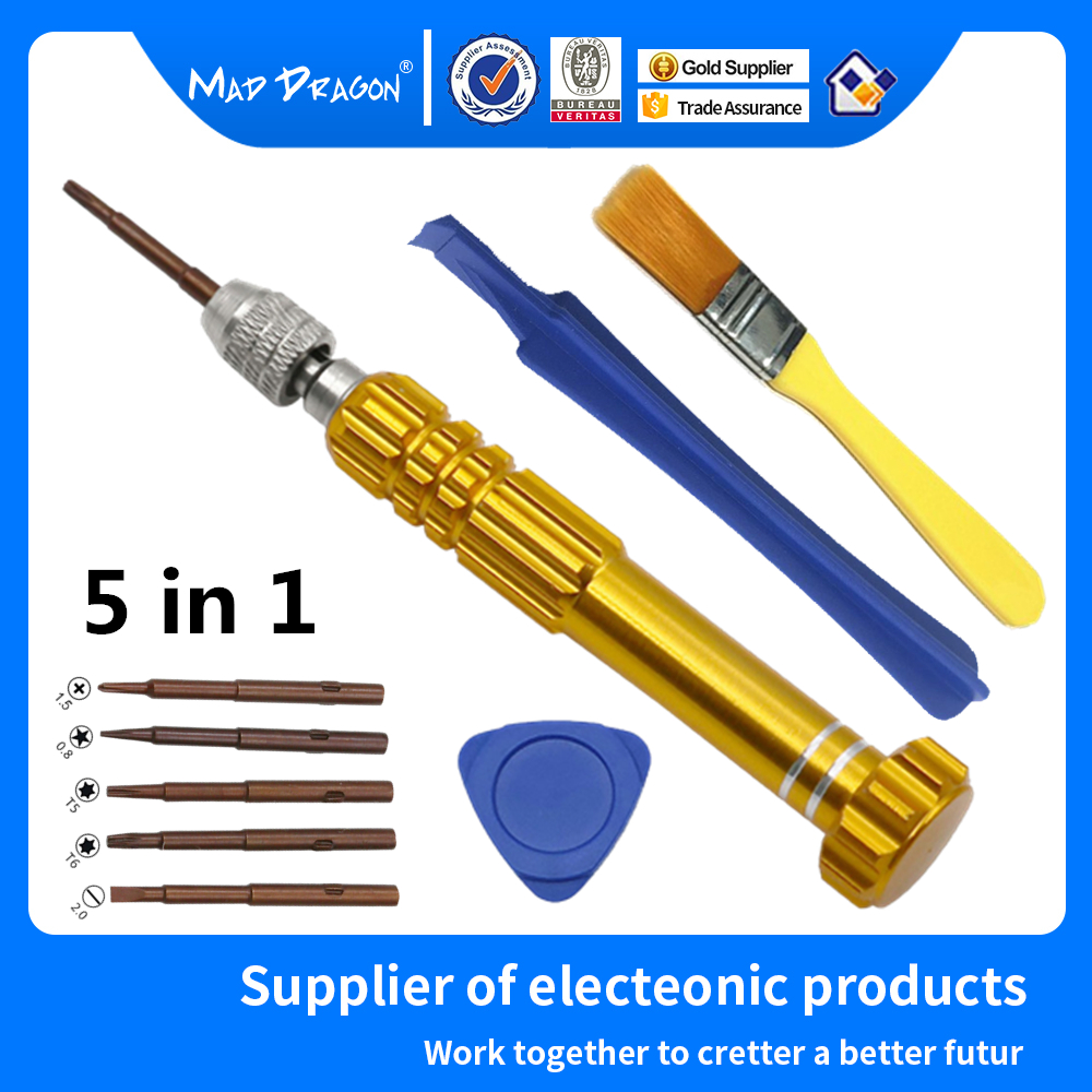 Laptops 5 in 1 Screwdriver Mobile Phone Repair tool T5 T6 Cross plum Screws Driver Set disassembly pry bar Rocker cleaning brush