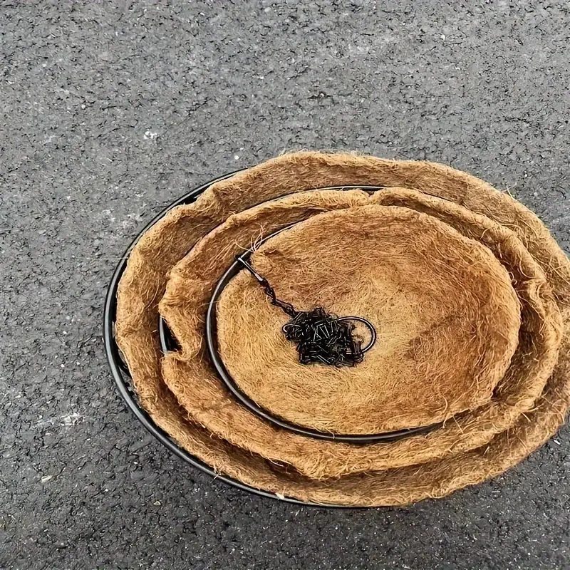 Maceta colgante de cadena de hierro redonda marrón coco, maceta de flor azul colgante de planta verde de carne creativa europea
