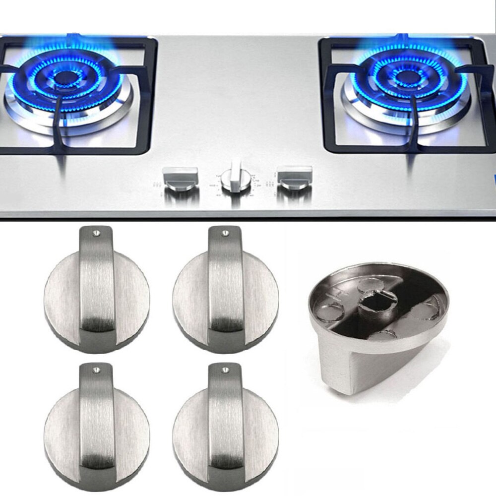 4pcs 6mm Silver Universal Gas Stove Knobs Switch Cooker Oven Hob Control Knobs