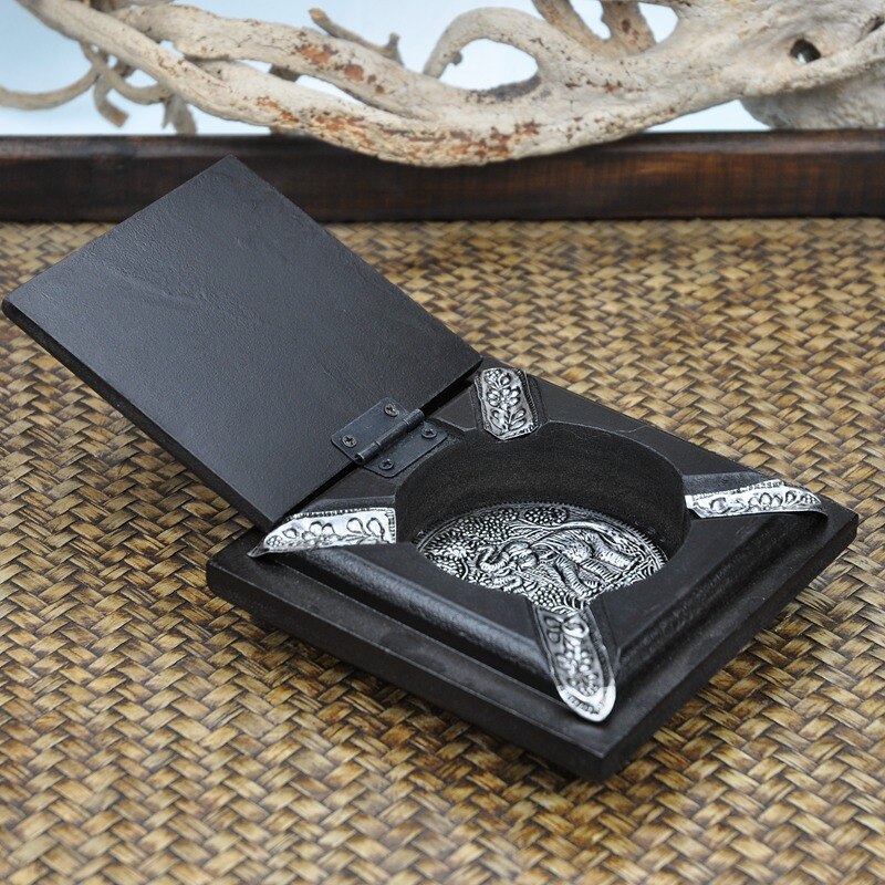 Whyou Vintage Houten Asbak Voor Auto Draagbare Zuidoost-azi Ë Hotel Massief Houten Huis Decoratie Relatiegeschenken