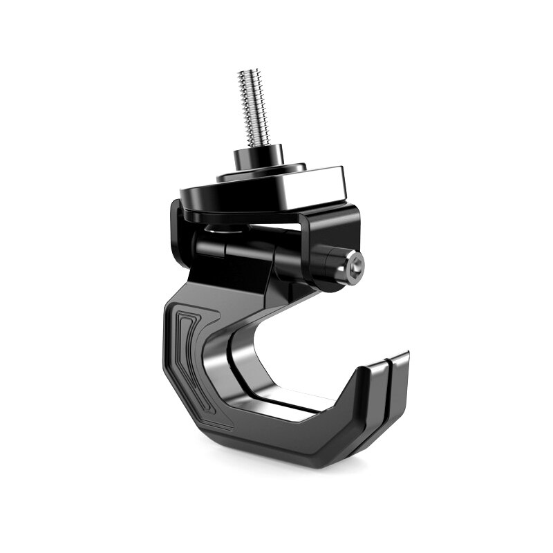 Soporte de aleación de aluminio para casco de motocicleta, Gancho Doble para moto, Scooter, bolsa, colgador con tornillo duradero: Negro