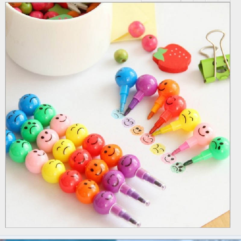 7 kleur in een pen! Cartoon wax marker pen voor kinderen schilderen, Gekleurde krijt mark pen voor schilderen