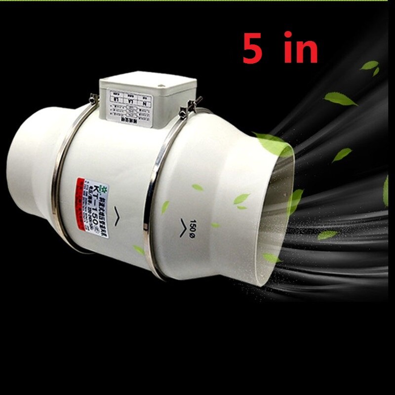 5in Extractor fan duct inline extraction exhaust ventilation fan air blower window ventilator vent for kitchen bathrooms bedroom