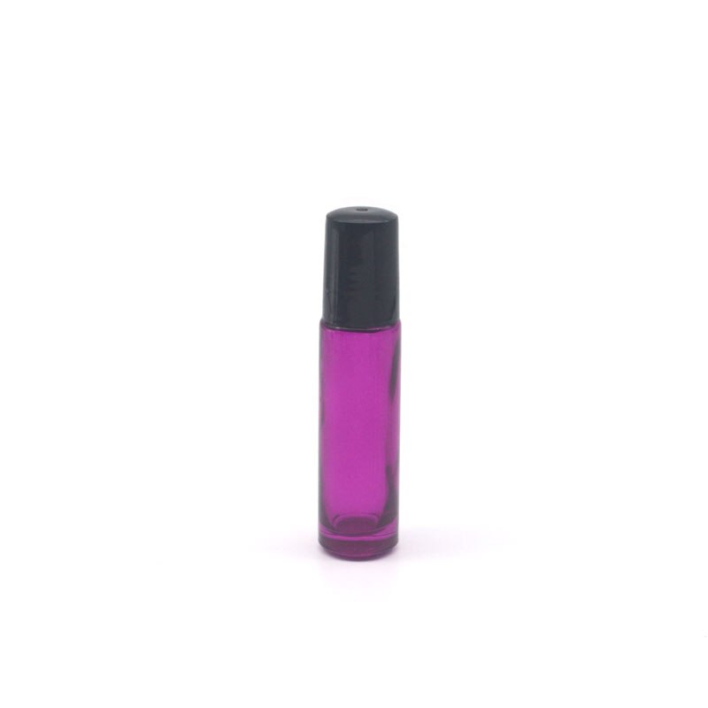 3 pièces dégradé coloré 10cc épais verre rouleau bouteille vide parfum huile essentielle Test bouteille 10ml Roll-On flacon: Rose-red