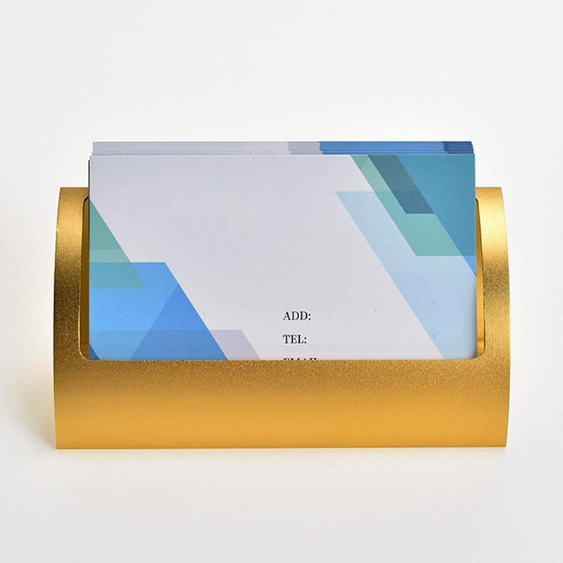 Porta biglietti da visita per scrivania, porta biglietti da visita da tavolo in metallo in alluminio, porta biglietti da visita, scheda per ufficio e fiere