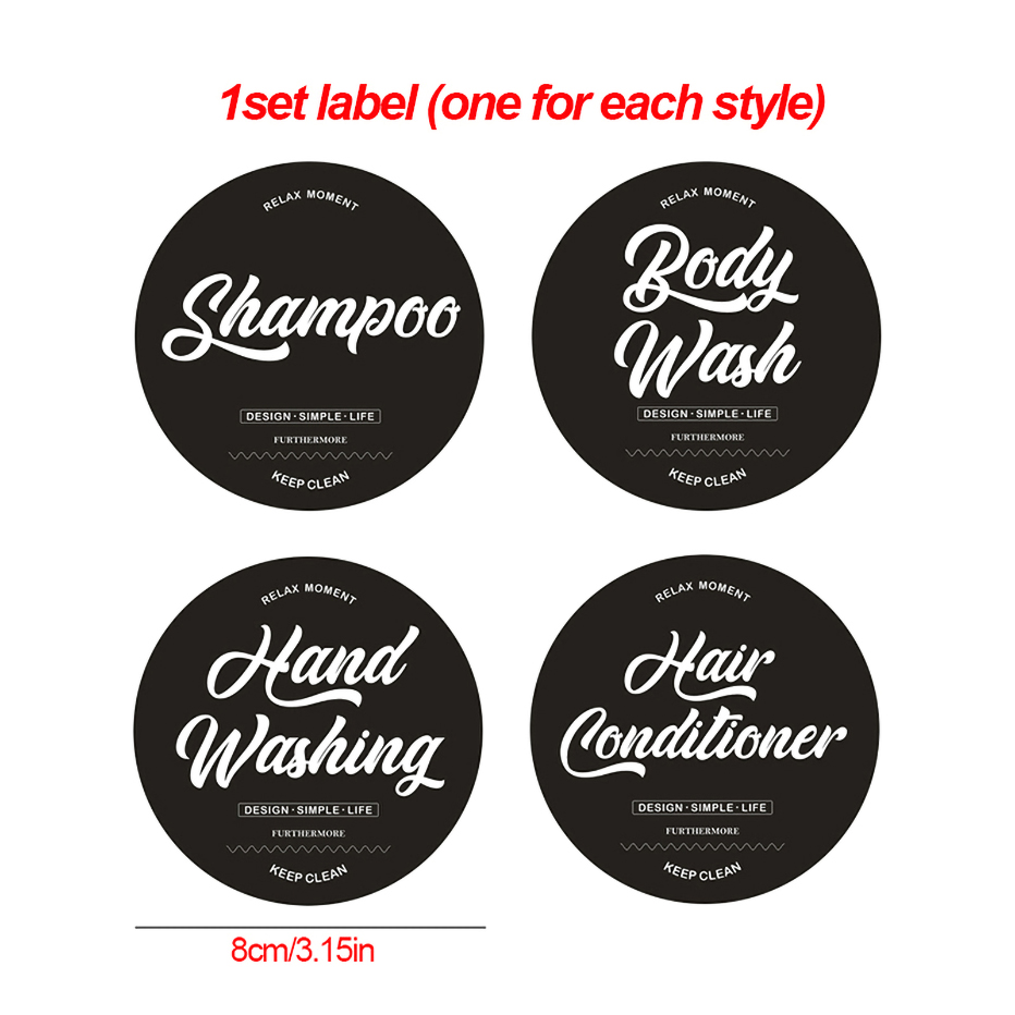 Soap Dispenser Sticker Set Shampoo Bodywash Conditioner Labels Removable Waterproof Unique Bottle Stickers Bathroom Accessories: 3
