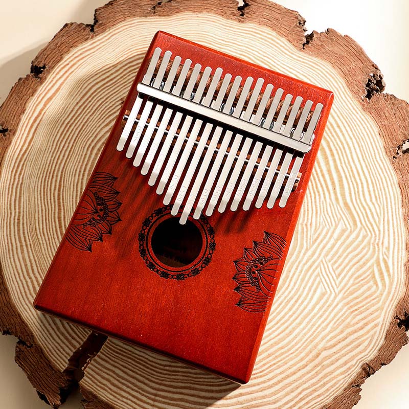 Portable 17 Key Kalimba Thumb Finger Piano Made By Single Board Wood Mahogany Mbira Body Calimba Musical Instrument: 5