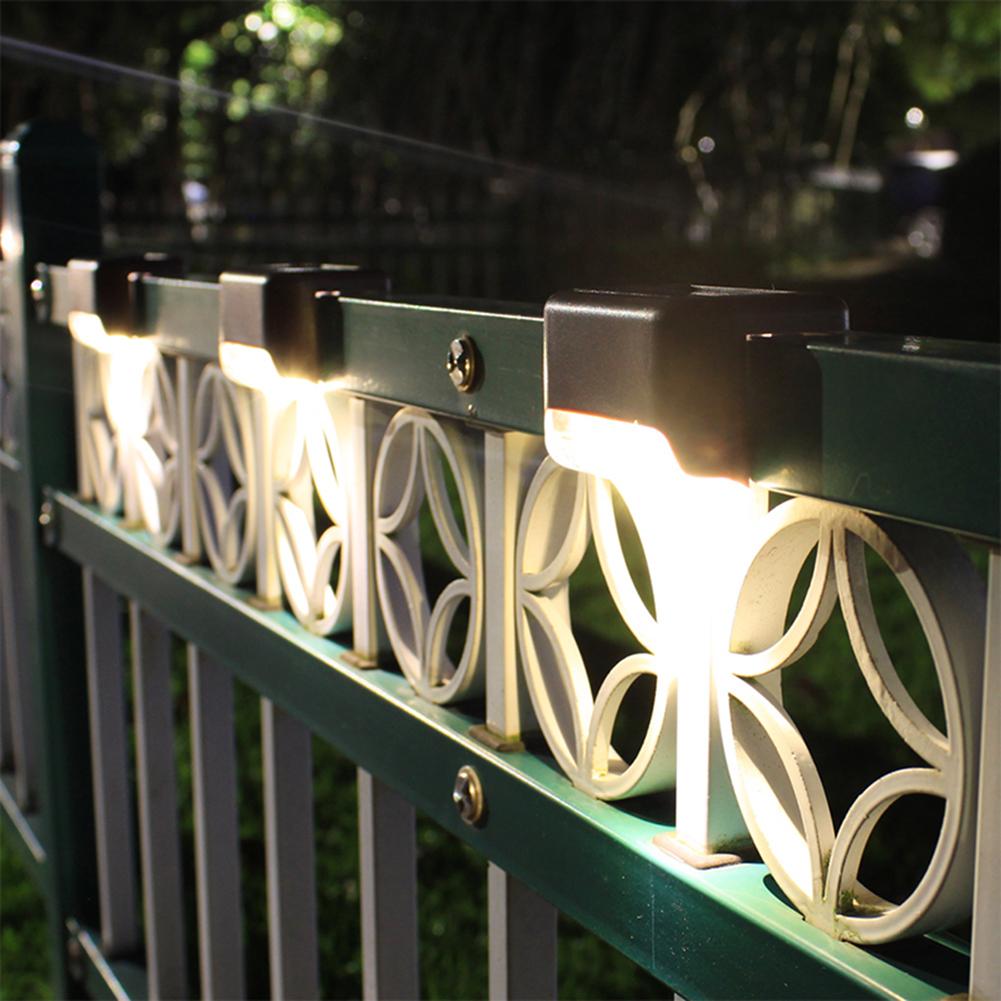 4 stk trappe hegn led lampe udendørs gang gårdhave  ip65 vandtætte varm hvid lys holdbar abs soldæk lys gård have