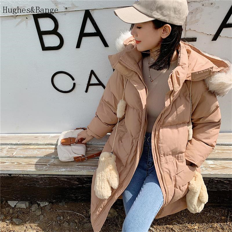 Autumn Women Female ultra Light Slim Thin Zipper Warm Feather Long Coat Good Qualit Hooded big fur collar chic down jacket