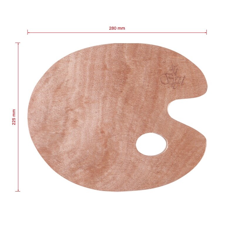 Ellipses Platte Houten Palet Met Duim Gat Art Palet Voor Olieverf Acryl Pigment Beginner Studenten Schilderen Tool