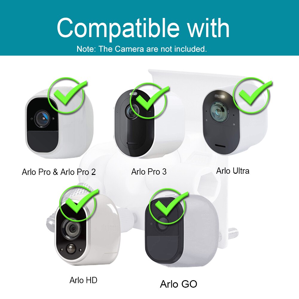 Vægplade tagrendebeslag til arlo pro, arlo pro 2,  arlo pro 3,  arlo go, arlo ultra, arlo hd vejrbestandig arlo tilbehør mount