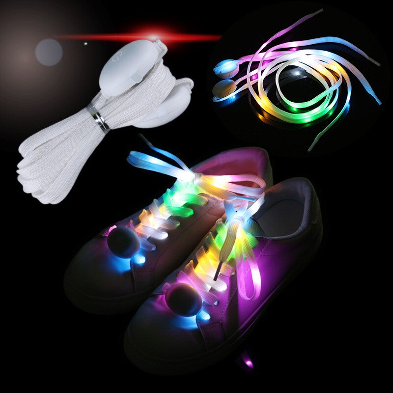 1/2/Pairs Shine Led 8 Kleur Veranderen Schoenveter Club Party Lichtgevende Glow Light Up Nylon Band Led sport Veters Party Decor