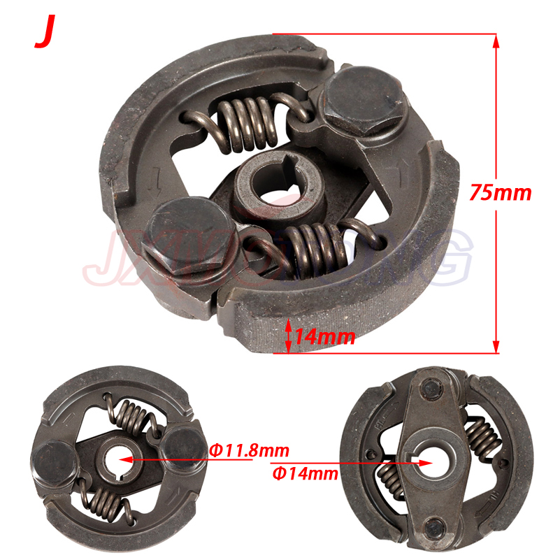 2 tiempos 47cc 49cc aluminio o hierro Minimoto embrague centrífugo aleación Mini Moto Dirt Bike Atv Quad 2 resorte de zapata 3 resorte de zapata: Verde