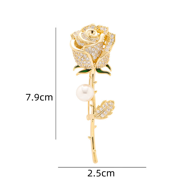Rhinestone Rose Flower Tulip Brooches Gold Silver Color Alloy Beauty Flower Party Office Brooch Pin Jewelry