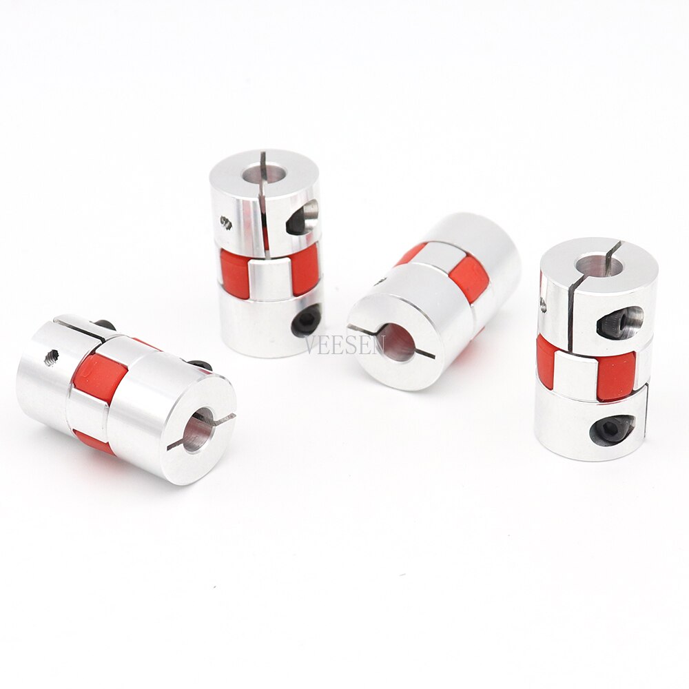 sourcing map stalen schacht koppeling starre flexibele koppeling koppeling motor connector L22xD14 4mm-4mm 6mm to 6mm 2PCS Zilverkleurig