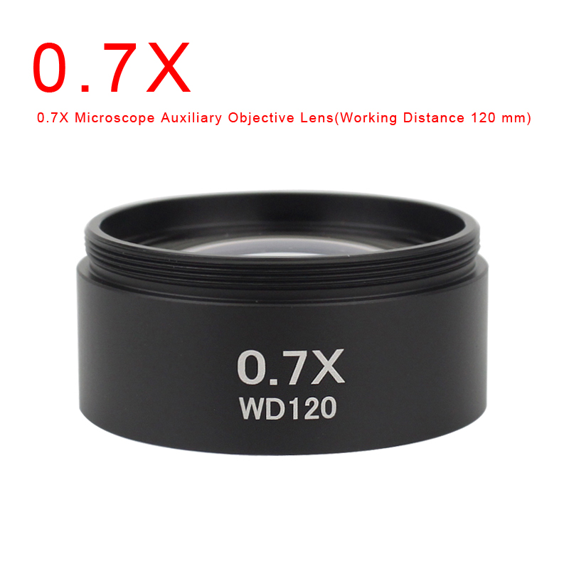 WD165 0.5X 0.7X 0.75X 1.5X 2.0X Auxiliary Objectief Draad 48Mm Barlow Glas Lens Voor Stereo Trinoculaire Microscoop: Zilver