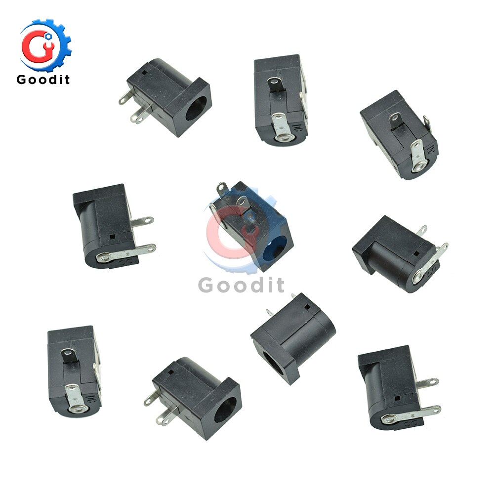 10PCS DC Power Connector pin 2.1x5.5mm Vrouw Plug Jack + Stekker Jack Socket Adapter PCB mount DIY Adapter Connector 2.1X5.5: Female Jack 10 type4