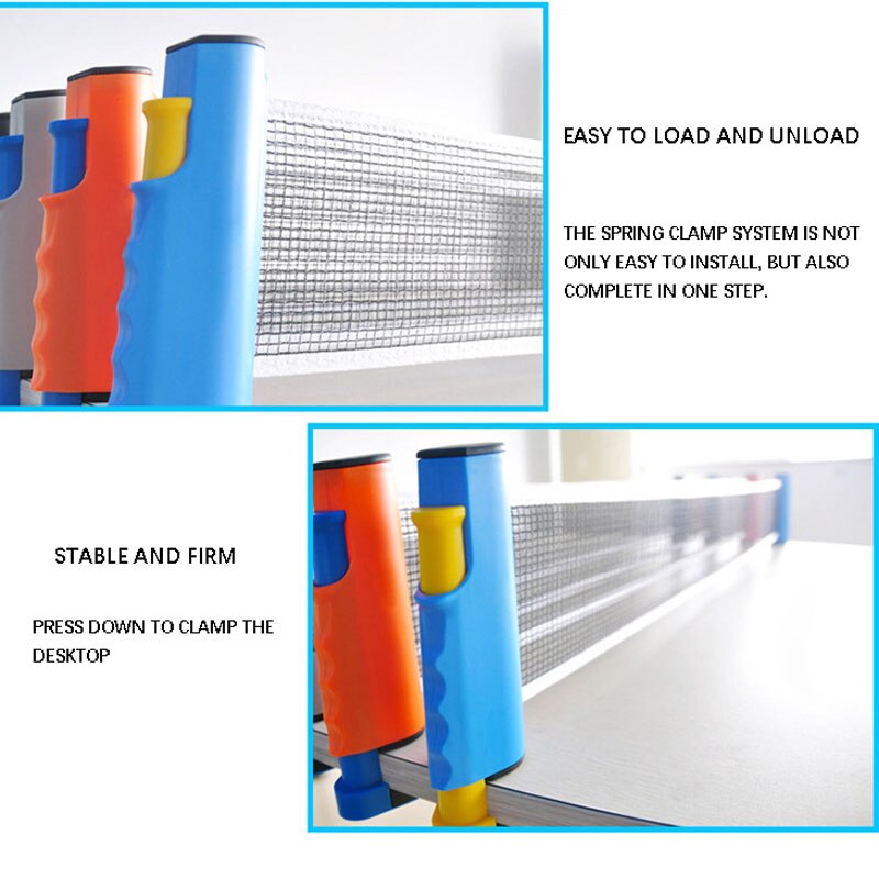 Retractable Tennis Table Grid Strong Mesh Net Portable Net Colorful Tennis Table Net Rack Replace Kit For Ping Pong Network