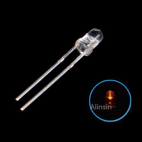 100Pcs F3 3Mm Led Light Emitting Diode Kit Warm Wit Rood Blauw Groen Uv Oranje Geel Roze Kleur bulb Lamp Set 2V 3V Pcb: yellow