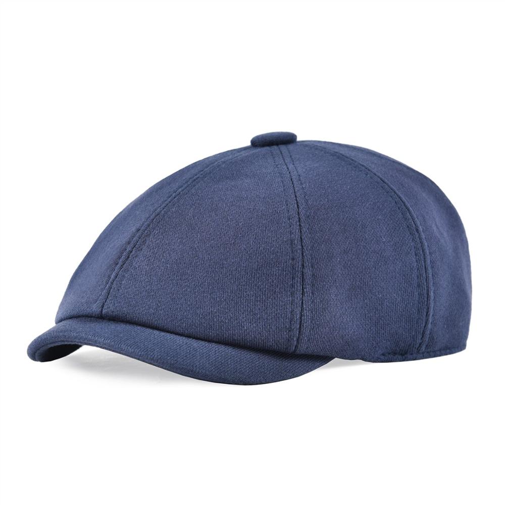 Voboom Big Size Katoen Platte Pet Mannen Vrouwen 8 Panel Klimop Caps Retro Krantenverkoper Caps Zacht Ademend Cabbie Gatsby Ivy hoed 321: Blauw