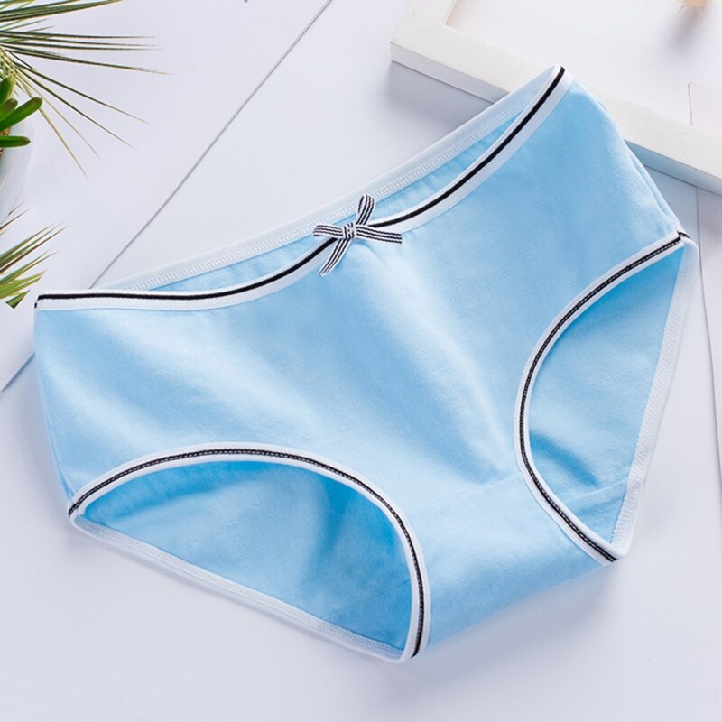 Mädchen Unterhose Japanischen Mädchen Süssigkeit Farbe Mitte-taille Einfarbig Baumwolle Schüler Damen Slip: Beige / 10T-14T