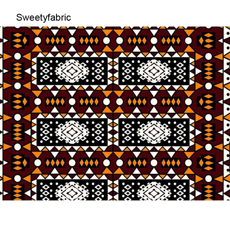 Tissu Wax Africain Coton Kente - 1m10 X 1m70, Motifs Wax Print, Multicolore, Neuf