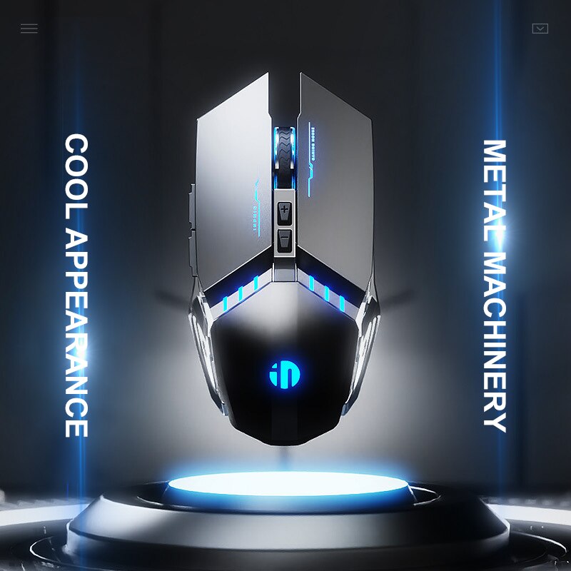 InPhic Home-ratón silencioso con cable USB de 4800DPI, dispositivo de programación de Macro de 6 teclas, con sensación de juego para deportes electrónicos, para PC, portátil y Notebook