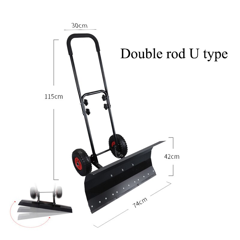 Wheeled Hand Push Snow Removal Shovel Large Snow Removal Tool Vehicle Snow Removal Artifact Snow Removal Machine with Wheels