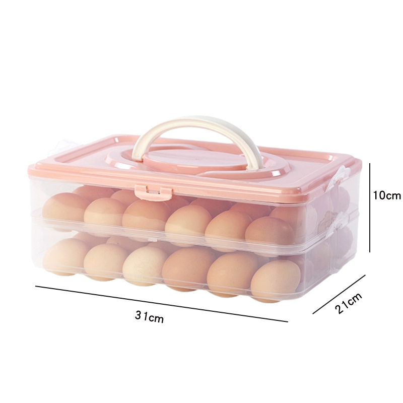 Kitchen egg storage box 2 layer 40 grid egg carton Food container storage box CY50601: Brown