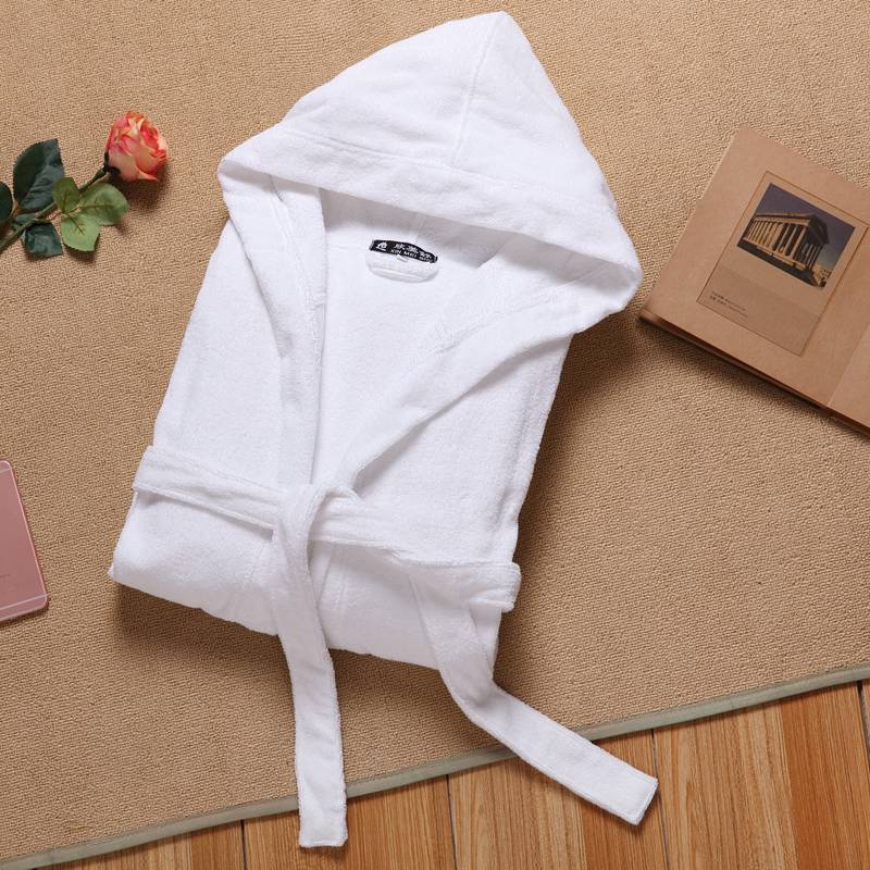 Bathrobe Men Cotton Towel Fleece Long Bath Robe Man Sleeping Robe Warm Bathrobe Sleepwear Male Pajamas Night Dressing Gown XXL: WHITE / XXL