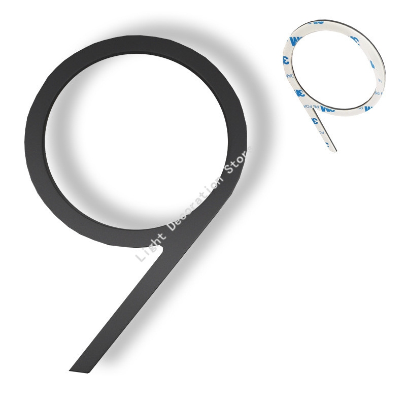Número de casa autoadhesivo de acero inoxidable, señal de dirección negra de 0-9 letras, placas de puerta grandes y modernas, números para el hogar y exteriores, 5 pulgadas/12,5 cm: Zafiro