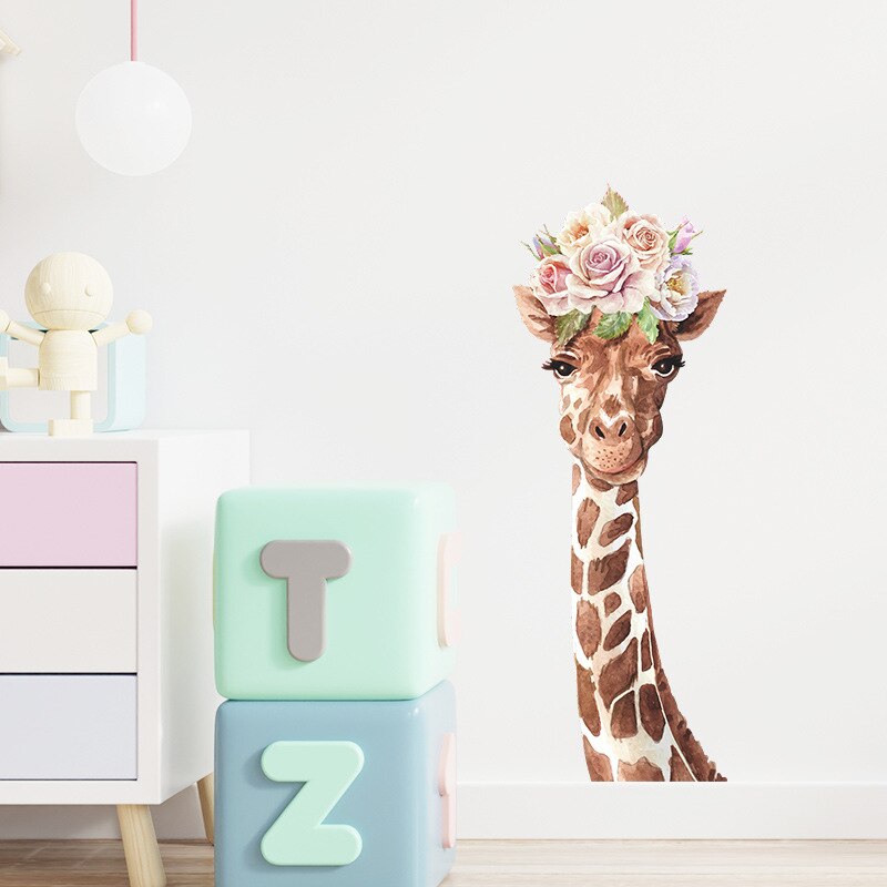 Lovely Giraffe Removable Wall Stickers Home PVC Decals Mural for Nursery Kids Baby Bedroom Living Room Wallpaper Decor