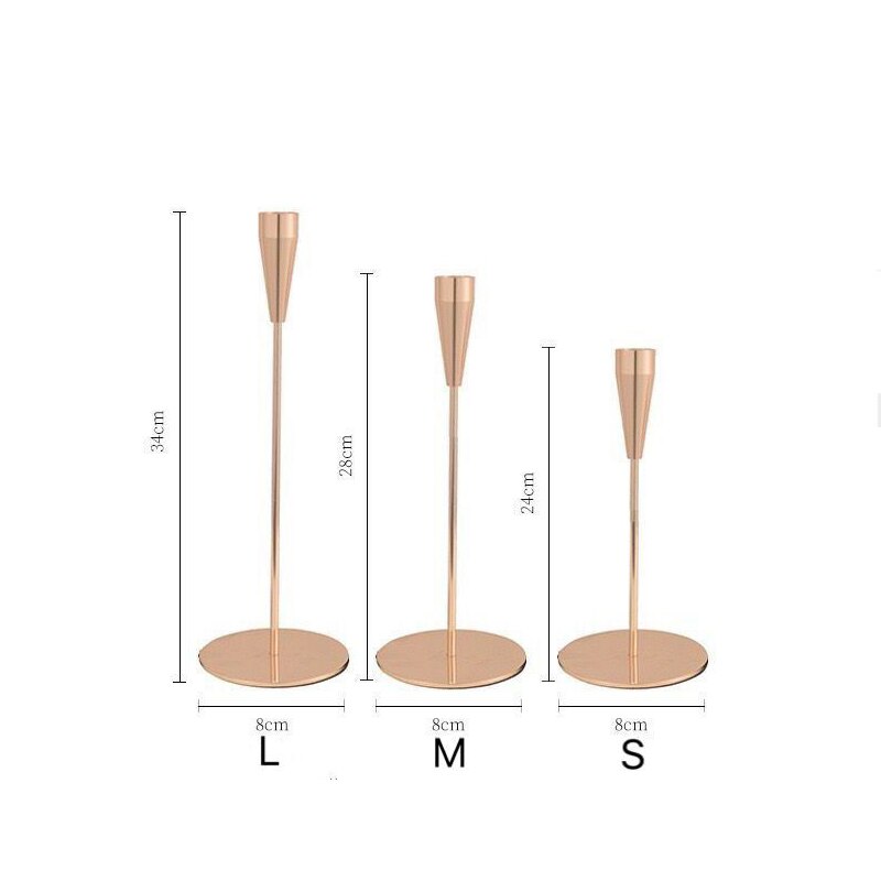 Gold Candle Holders Flowers Vase Dining Table Candlestick Centerpieces Road Lead Candelabra Wedding Party Porps Home Decoration: H / Small size