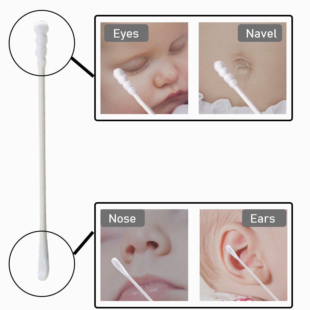 200 Teile/schachtel Doppel Kopf Baumwolle Tupfer Einweg Ultra-kleine Baby Bambus Stöcke Knospen Baumwolle für Schönheit machen-hoch Nase Ohren reinigung