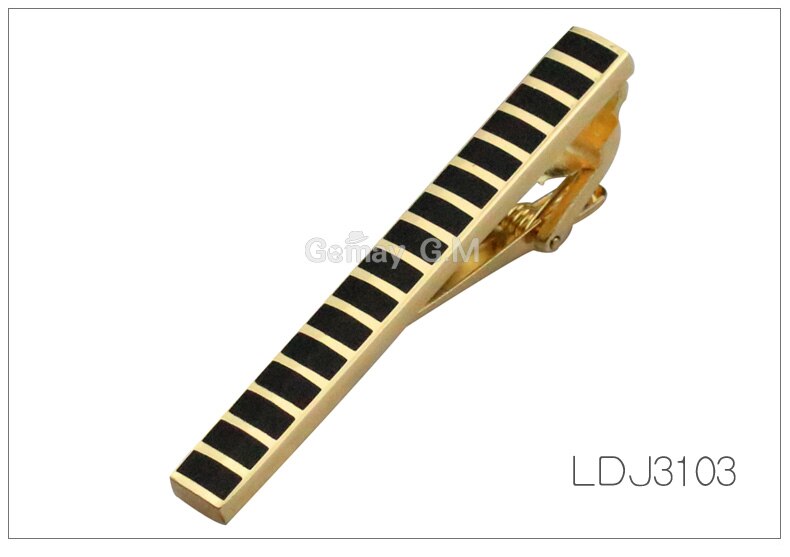 Nowe złote spinka robić krawata dla mężczyzn klasyczny miernik spinka robić krawata s stop spinka robić krawata złoty krawat kołnierz Szpilka kryształ biznes Corbata: LDJ3103