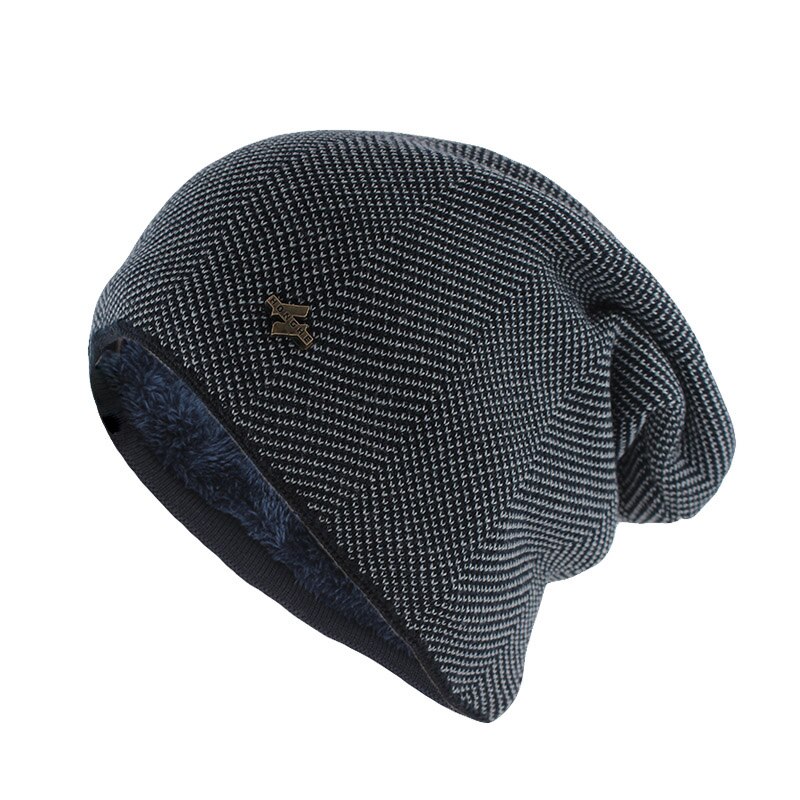Xiaomi mijia vinter varm hatt for kvinner menn strikket casual beanies skullies pluss fløyel tykkere hatter utendørs sykling ski cap: Blå