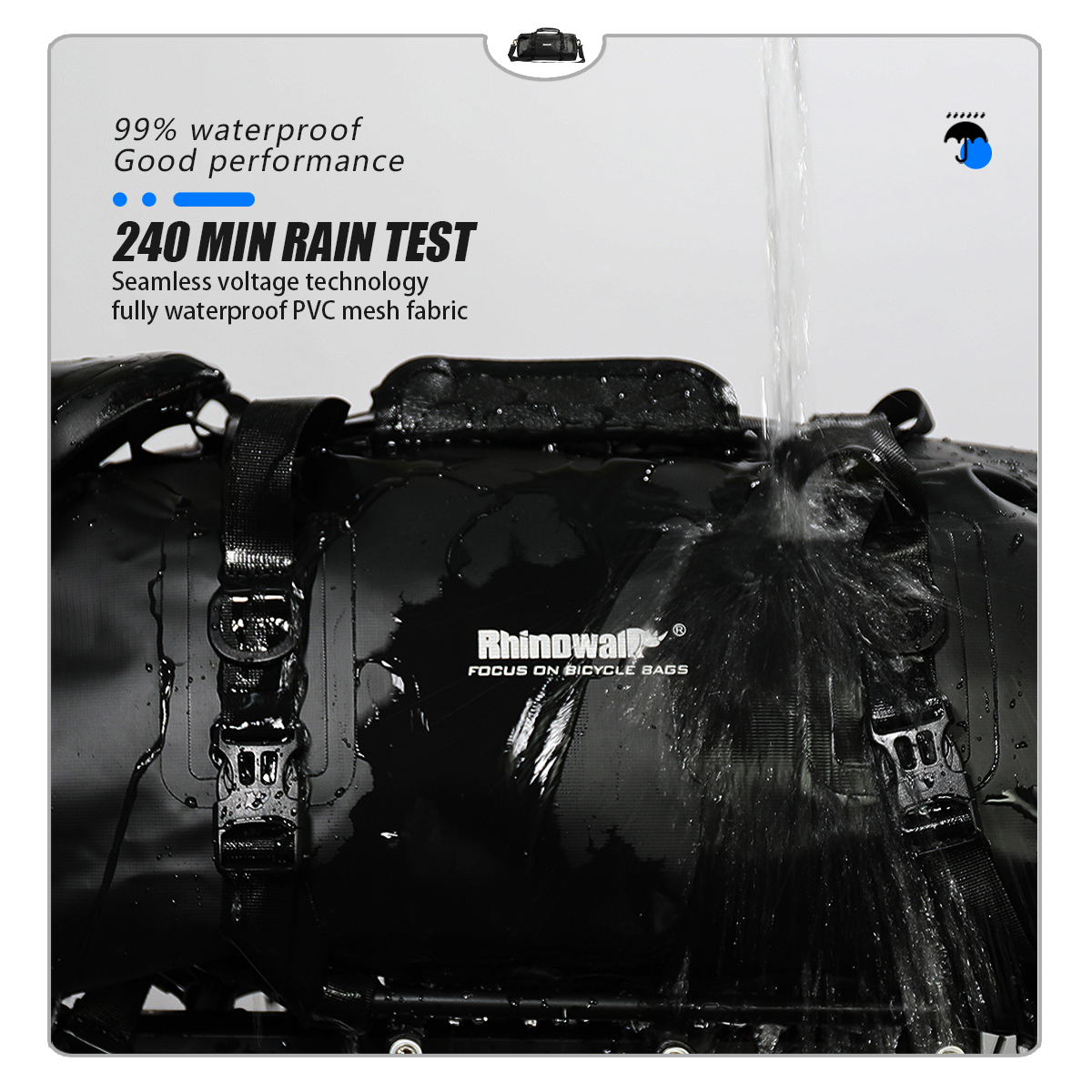 Bolsa impermeable para portaequipajes trasero de bicicleta, bolsas de alforja para bicicletas con capacidad de 20L, bolsa para maletero de bicicleta, bolsa multifuncional para bicicleta