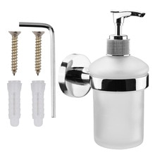 Bathroom Chrome Frosted Glass Soap Dispenser Wall Mounted Stylish Modern Hotel Concealed Fixing Frosted Glass Zinc Alloy And ABS