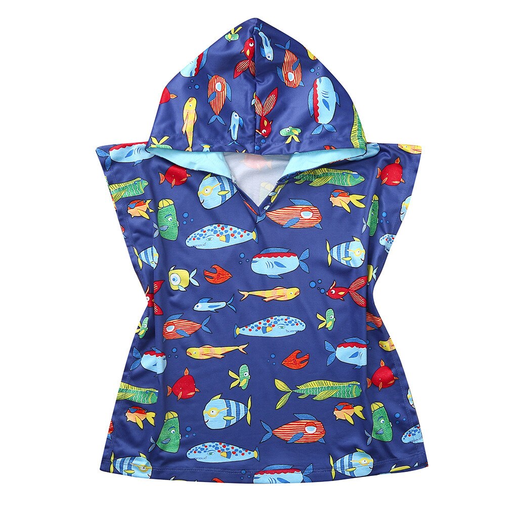Arloneet gutt jente låve Strand bading hette tegneserie hai håndkle poncho skifte kappe baby jente gensere takrenne hettegenser aug