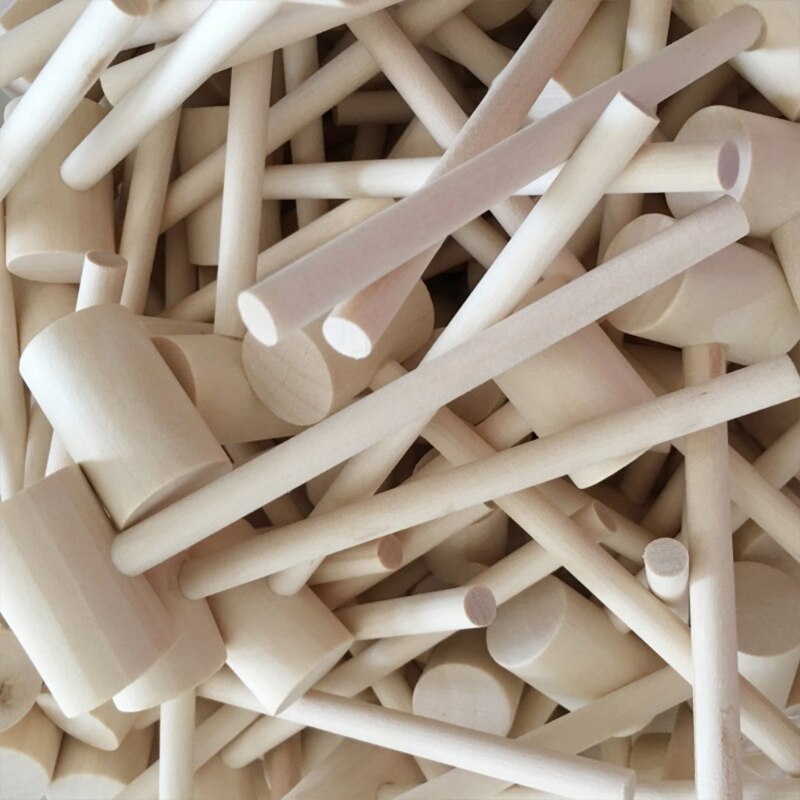 10Pcs Mini Houten Hamer Mallet Beukende Speelgoed Kloppend Hamer Speelgoed Voor Kinderen F3ME