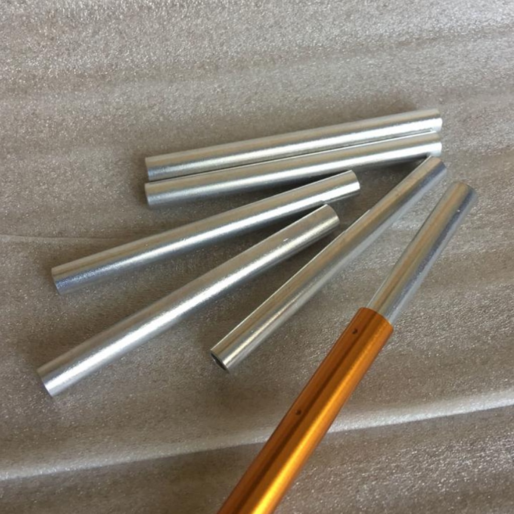 5x Tent Pole Aid Splint Emergency Repair Split Sleeve Tube Aluminum Alloy