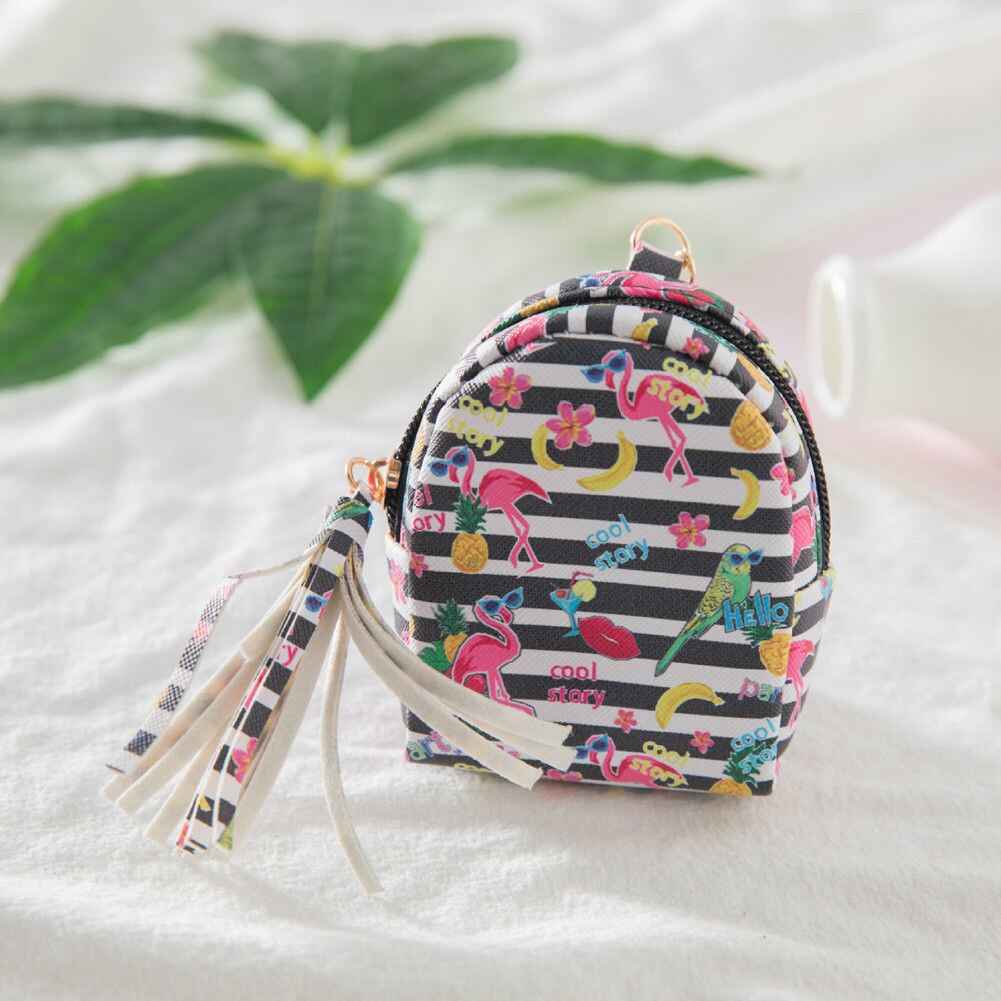 Leuke Vrouwen Meisje Portemonnee Mini Flamingo Pu Rits Portemonnee Sleutelhouder Pouch Portemonnees: B