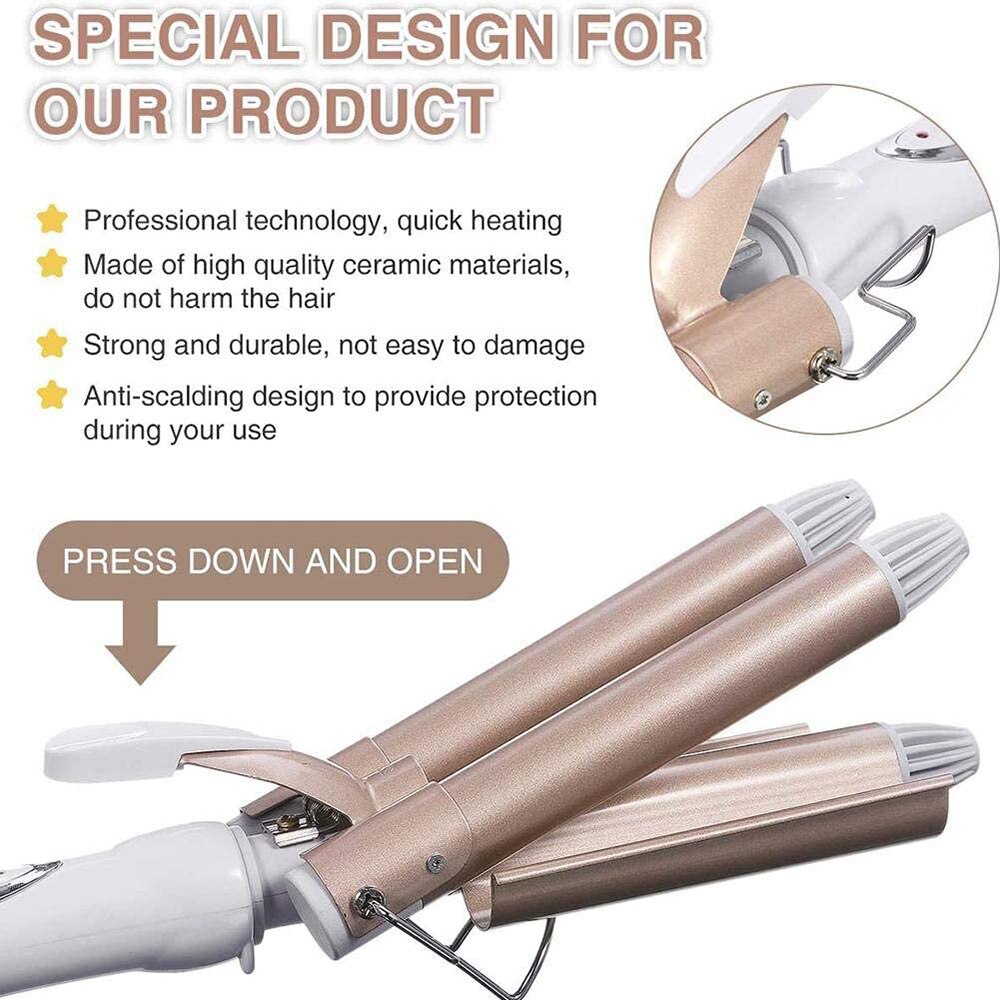 Hair Curler Triple Curling Iron Hair Tongs Ceramic Hair Curlers Rollers Machine Hair Crimper 3 Barrel Hair Waver Styling Tools