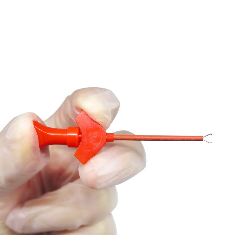 2pcs/set Mini Analyzer Grabber Test Probe SMD IC Test Hook Clip Jumper Probe Logic Analyzer Testing Accessories Red/Black#9