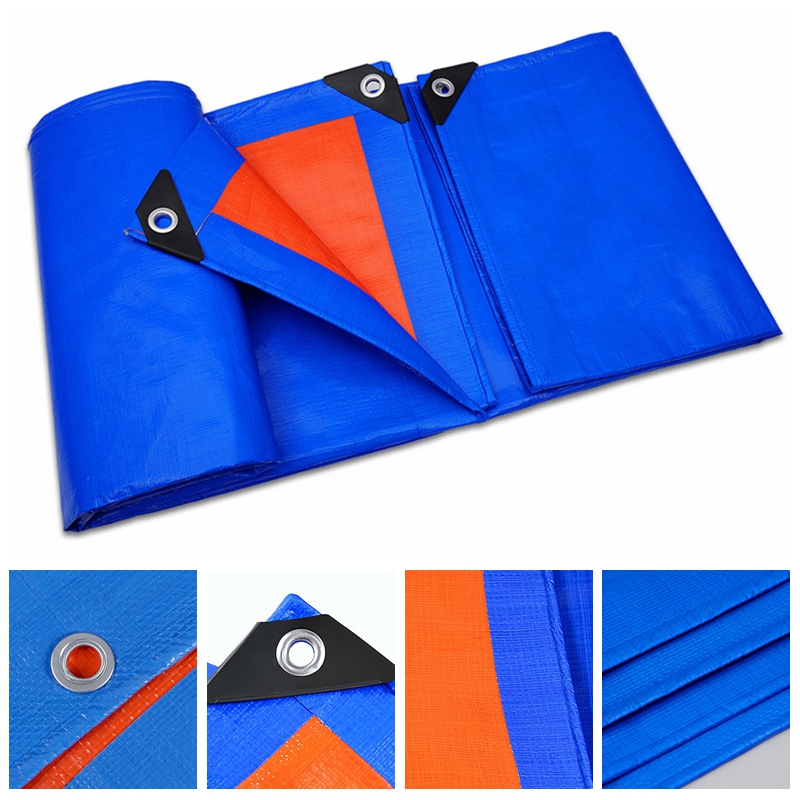 0.32Mm Blauw Oranje Pe Regendicht Doek Dekzeil Outdoor Luifel Shading Zeil Camping Vrachtwagen Luifel Grondzeil Huisdier Huis Cover