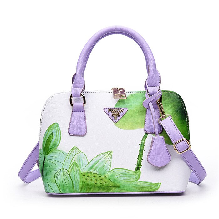 Zhierna kvinners pu lær håndvesker tote topp håndtak bag skulderveske for tenåringer jenter dame crossbody vesker blomstertrykk: Grønn
