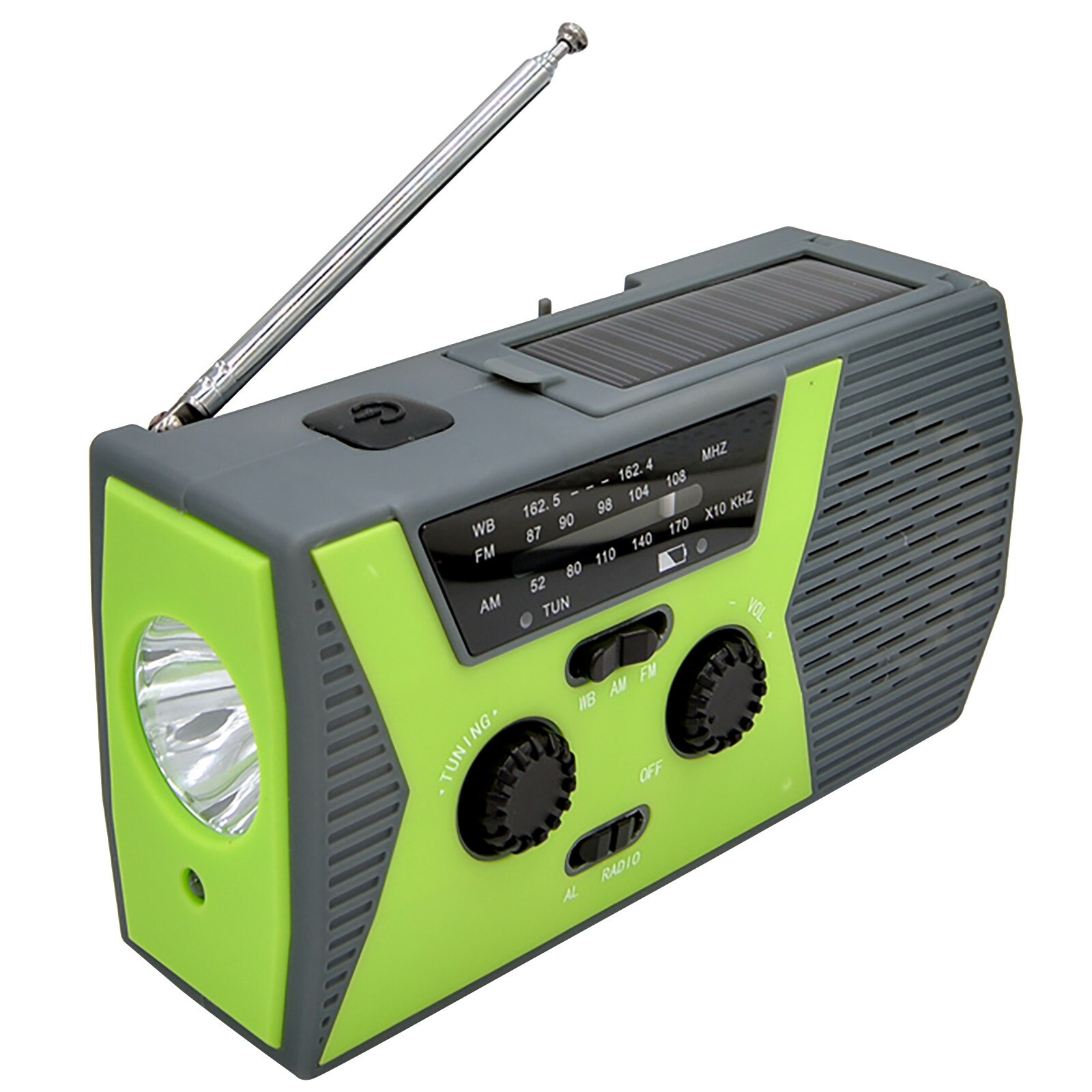 Draagbare Hand Crank Radio 4000Mah Solar Crank Dynamo Powered Am/Fm Us/Noaa Weather Radio Gebruik Emergency led Zaklamp Power Bank: Green 